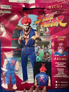 Street Fighter Akuma Costume Men Teens Adult Halloween Martial Arts Gi Sz Small